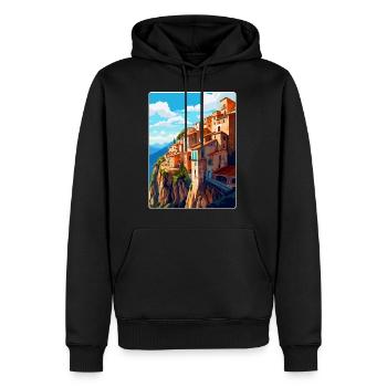 Cuenca Espagne Affiche de voyage vintage WPA Souvenir - Sweat à capuche Premium bio Homme - noir - Devant - Nico (187cm)