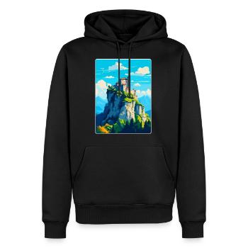 San Marino Vintage Voyage Poster Souvenir - Sweat à capuche Premium bio Homme - noir - Devant - Nico (187cm)