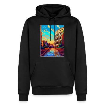 Rom Italien Vintage Reiseplakat Souvenir Souvenir - Männer Premium Bio Hoodie - Schwarz - Vorne - Nico (187cm)