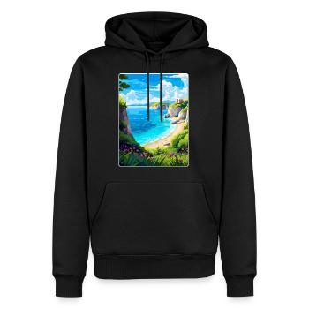 Zakynthos Grèce Affiche de voyage vintage souvenir - Sweat à capuche Premium bio Homme - noir - Devant - Nico (187cm)