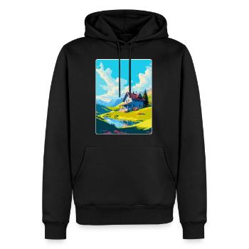Appenzell Suisse Affiche de voyage vintage WPA - Sweat à capuche Premium bio Homme - noir - Devant - Nico (187cm)
