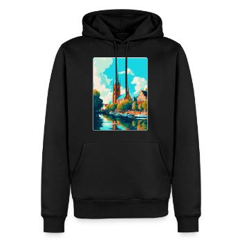Affiche de voyage vintage de Lübeck Allemagne Souvenir WPA - Sweat à capuche Premium bio Homme - noir - Devant - Nico (187cm)