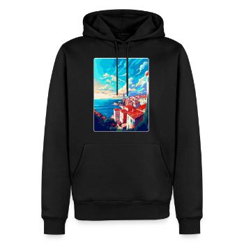 Pula Kroatien Vintage Reiseposter WPA Souvenir - Männer Premium Bio Hoodie - Schwarz - Vorne - Nico (187cm)