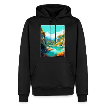 Peneda Geres Nationalpark Portugal Reiseplakat - Männer Premium Bio Hoodie - Schwarz - Vorne - Nico (187cm)