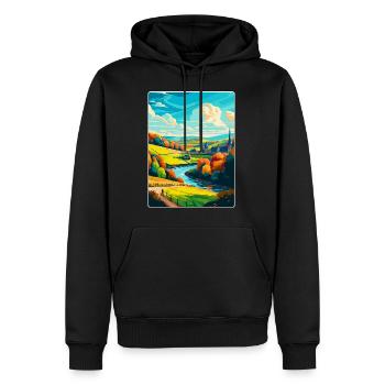 Ardennen Frankreich Vintage Reiseplakat Souvenir WPA - Männer Premium Bio Hoodie - Schwarz - Vorne - Nico (187cm)
