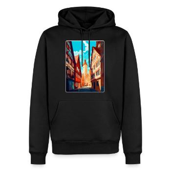 Hildesheim Allemagne Poster de voyage vintage souvenir - Sweat à capuche Premium bio Homme - noir - Devant - Nico (187cm)