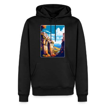 Ronda Espagne Affiche de voyage vintage WPA Art Souvenir - Sweat à capuche Premium bio Homme - noir - Devant - Nico (187cm)