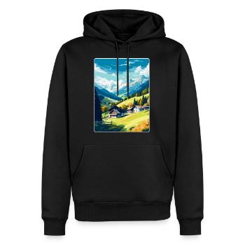 Zell Am Ziller Autriche Affiche de voyage vintage WPA - Sweat à capuche Premium bio Homme - noir - Devant - Nico (187cm)