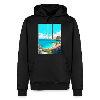 Insel Pag Kroatien Vintage Reiseplakat Souvenir - Männer Premium Bio Hoodie - Schwarz - Vorne - Nico (187cm)