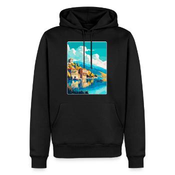 Ioannina Grèce Affiche de voyage vintage Souvenir WPA - Sweat à capuche Premium bio Homme - noir - Devant - Nico (187cm)
