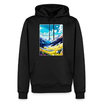 Obertauern Österreich Vintage Reiseplakat Souvenir - Männer Premium Bio Hoodie - Schwarz - Vorne - Nico (187cm)