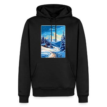 Reiteralm Autriche Affiche de voyage vintage souvenir - Sweat à capuche Premium bio Homme - noir - Devant - Nico (187cm)