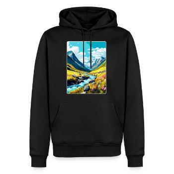 Hohe Tauern Österreich Vintage Reiseplakat Souvenir - Männer Premium Bio Hoodie - Schwarz - Vorne - Nico (187cm)