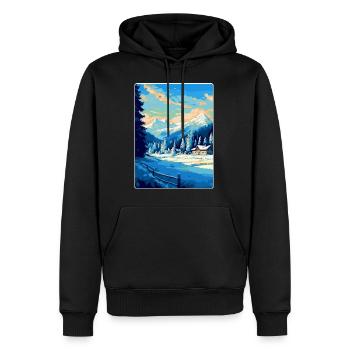 Kitzbühel Autriche Affiche de voyage vintage souvenir - Sweat à capuche Premium bio Homme - noir - Devant - Nico (187cm)