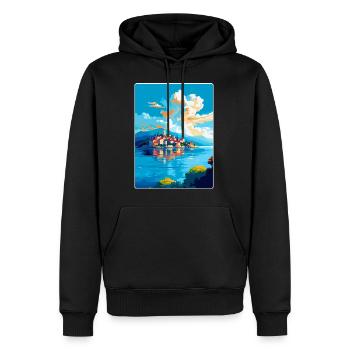 Île de Ciovo Croatie Affiche de voyage vintage WPA Art - Sweat à capuche Premium bio Homme - noir - Devant - Nico (187cm)