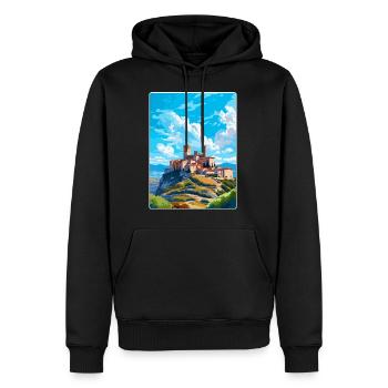 Avila Espagne Affiche de voyage vintage WPA Art Souvenir - Sweat à capuche Premium bio Homme - noir - Devant - Nico (187cm)