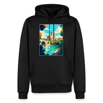 Avignon Frankreich Vintage Reiseplakat Souvenir WPA - Männer Premium Bio Hoodie - Schwarz - Vorne - Nico (187cm)