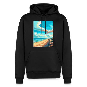 Zandvoort Niederlande Vintage Reiseplakat WPA - Männer Premium Bio Hoodie - Schwarz - Vorne - Nico (187cm)