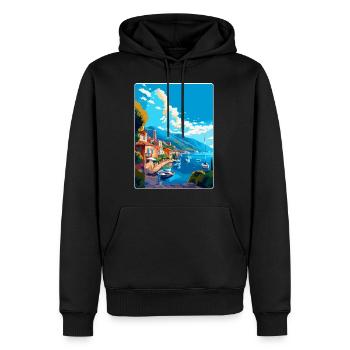 Samos Griechenland Vintage Reiseposter WPA Souvenir - Männer Premium Bio Hoodie - Schwarz - Vorne - Nico (187cm)