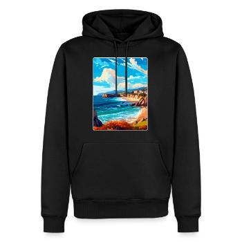 Cantabrie Espagne Affiche de voyage vintage Souvenir WPA - Sweat à capuche Premium bio Homme - noir - Devant - Nico (187cm)