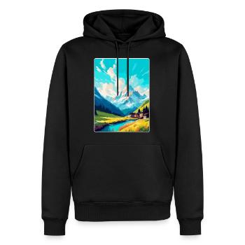 Lech Österreich Vintage Reiseplakat WPA Souvenir - Männer Premium Bio Hoodie - Schwarz - Vorne - Nico (187cm)