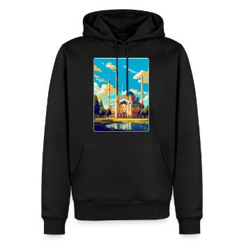 Edirne Turquie Vintage Voyage Poster WPA Souvenir - Sweat à capuche Premium bio Homme - noir - Devant - Nico (187cm)