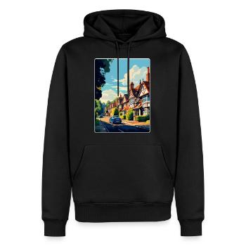Lindfield Angleterre Royaume-Uni Affiche de voyage vintage WPA Art - Sweat à capuche Premium bio Homme - noir - Devant - Nico (187cm)