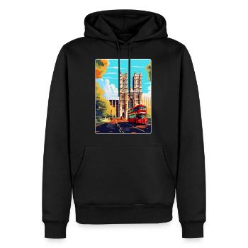 Westminster Abbey London England Großbritannien Reiseplakat - Männer Premium Bio Hoodie - Schwarz - Vorne - Nico (187cm)