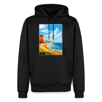 Torquay Cliffs England Uk Vintage Reiseposter - Männer Premium Bio Hoodie - Schwarz - Vorne - Nico (187cm)