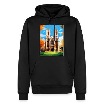 Westminster Abbey London England Großbritannien Reiseplakat - Männer Premium Bio Hoodie - Schwarz - Vorne - Nico (187cm)