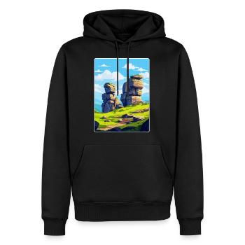 Brimham Rocks Angleterre Royaume-Uni Affiche de voyage vintage WPA - Sweat à capuche Premium bio Homme - noir - Devant - Nico (187cm)