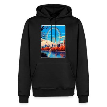 London Eye England Uk Vintage Reiseposter WPA - Männer Premium Bio Hoodie - Schwarz - Vorne - Nico (187cm)