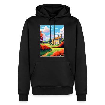 Cotswolds Angleterre Royaume-Uni Affiche de voyage vintage WPA Art - Sweat à capuche Premium bio Homme - noir - Devant - Nico (187cm)
