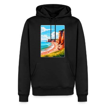 Torquay Cliffs England Uk Vintage Reiseposter - Männer Premium Bio Hoodie - Schwarz - Vorne - Nico (187cm)