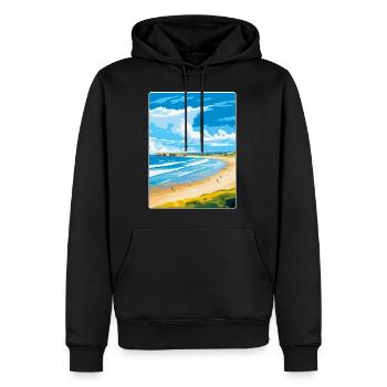 Portstewart Strand Irlande Royaume-Uni Affiche de voyage WPA - Sweat à capuche Premium bio Homme - noir - Devant - Nico (187cm)