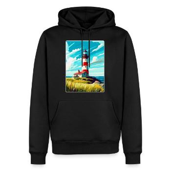 Plymouth Angleterre Royaume-Uni Affiche de voyage vintage souvenir - Sweat à capuche Premium bio Homme - noir - Devant - Nico (187cm)