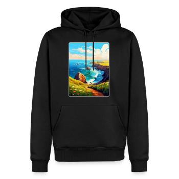 Lands End Cornwall England Uk Travel Poster WPA - Men’s Premium Organic Hoodie - black - Front - Nico (187cm)