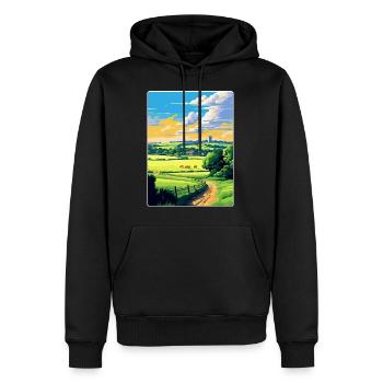 Cotswolds Angleterre Royaume-Uni Affiche de voyage vintage WPA Art - Sweat à capuche Premium bio Homme - noir - Devant - Nico (187cm)