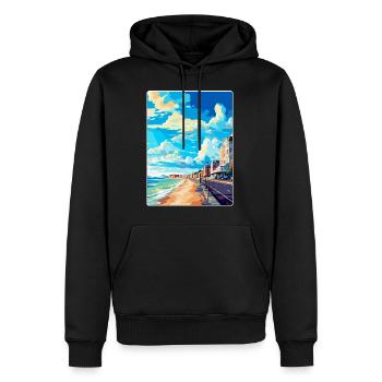 Hove England Uk Vintage Reiseplakat Souvenir WPA - Männer Premium Bio Hoodie - Schwarz - Vorne - Nico (187cm)