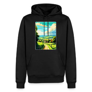 Cotswolds Angleterre Royaume-Uni Affiche de voyage vintage WPA Art - Sweat à capuche Premium bio Homme - noir - Devant - Nico (187cm)
