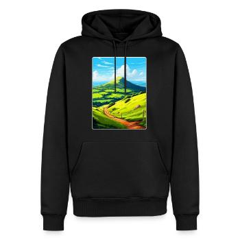 Duncryne Hill Stirling Vintage Reiseposter WPA - Männer Premium Bio Hoodie - Schwarz - Vorne - Nico (187cm)