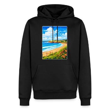 Carbis Bay Cornwall England Uk Travel Poster WPA - Men’s Premium Organic Hoodie - black - Front - Nico (187cm)