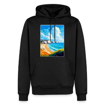 Dover England Uk Vintage Reiseplakat Souvenir - Männer Premium Bio Hoodie - Schwarz - Vorne - Nico (187cm)