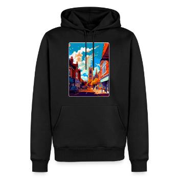 Guildford Angleterre Royaume-Uni Affiche de voyage vintage WPA Art - Sweat à capuche Premium bio Homme - noir - Devant - Nico (187cm)