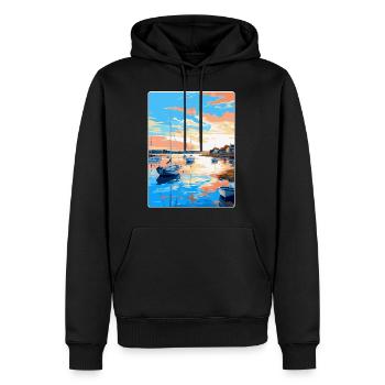 Poole Harbour England Uk Vintage Reiseposter WPA - Männer Premium Bio Hoodie - Schwarz - Vorne - Nico (187cm)