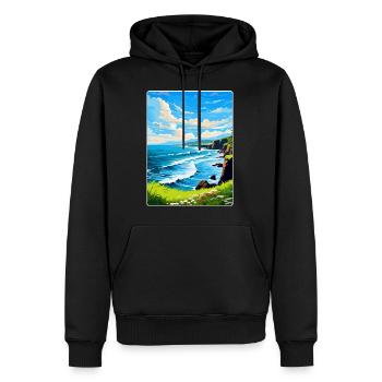 North Coast 500 Scotland Uk Vintage Travel Poster - Men’s Premium Organic Hoodie - black - Front - Nico (187cm)