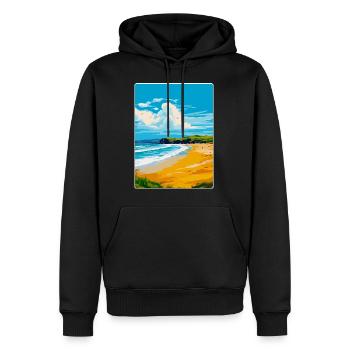 Whitesands Bay Pembrokeshire Küste Reiseplakat - Männer Premium Bio Hoodie - Schwarz - Vorne - Nico (187cm)