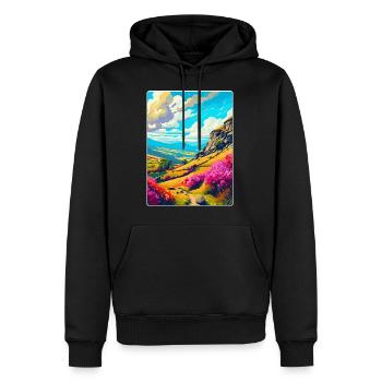 Peak District Nationalpark Vintage Reiseplakat - Männer Premium Bio Hoodie - Schwarz - Vorne - Nico (187cm)