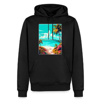 Îles Turques Caïques Caraïbes Voyage Affiche WPA - Sweat à capuche Premium bio Homme - noir - Devant - Nico (187cm)