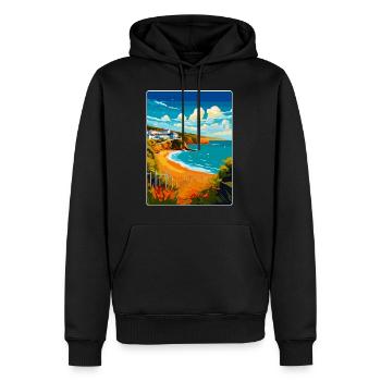 Devon West Country Vintage Reiseposter Souvenir - Männer Premium Bio Hoodie - Schwarz - Vorne - Nico (187cm)